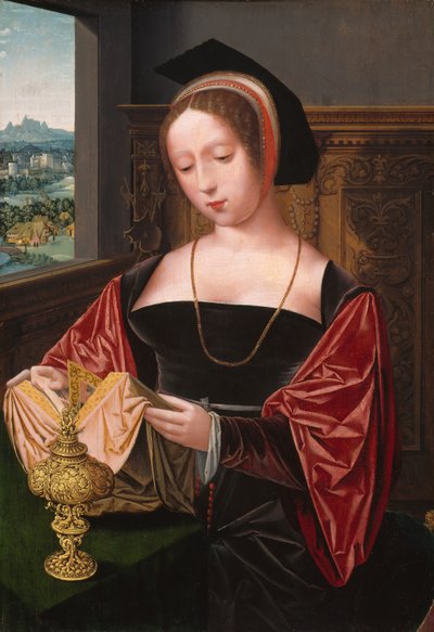 A Lady Reading (Svatá Máří Magdalena) od Master of the Female Half Lengths