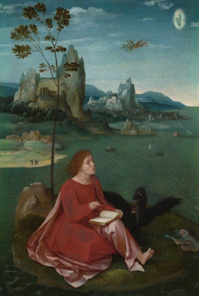 Svatý Jan na Patmosu od Master of the Female Half Lengths