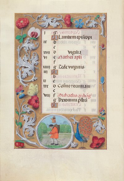 Hodiny španělské královny Isabely Katolické:  Fol. 10v, září od Master of the First Prayerbook of Maximillian