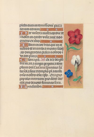 Hodiny královny Isabely Katolické, královny Španělska: Fol. 124r, c. 1500. od Master of the First Prayerbook of Maximillian