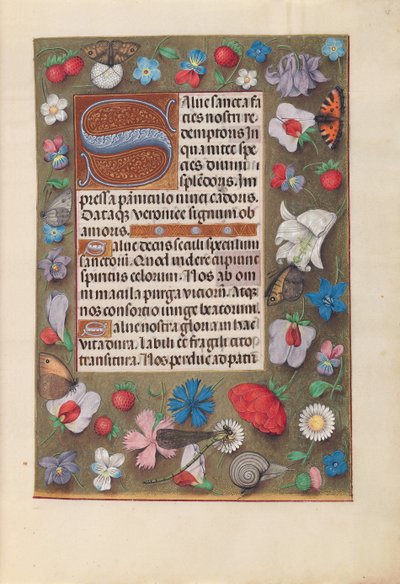 Hodiny královny Isabely Katolické, královny Španělska: Fol. 15r, c. 1500. od Master of the First Prayerbook of Maximillian