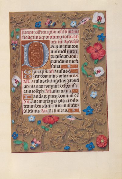 Hodiny královny Isabely Katolické, královny Španělska: Fol. 160r, c. 1500. od Master of the First Prayerbook of Maximillian