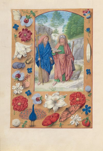 Hodiny královny Isabely Katolické, královny Španělska: Fol. 175v, Saints Philip & James, c. 1500. od Master of the First Prayerbook of Maximillian