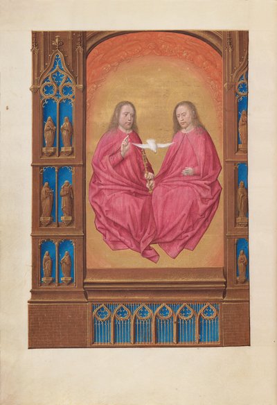 Hodiny španělské královny Isabely Katolické:  Fol. 17v, Trojice od Master of the First Prayerbook of Maximillian