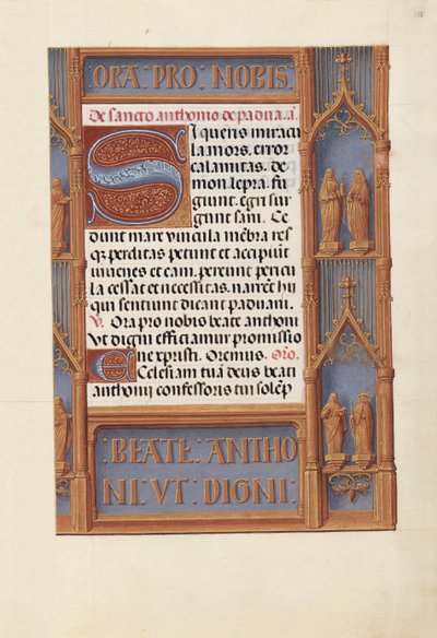 Hodiny královny Isabely Katolické, královny Španělska: Fol. 188r, c. 1500. od Master of the First Prayerbook of Maximillian