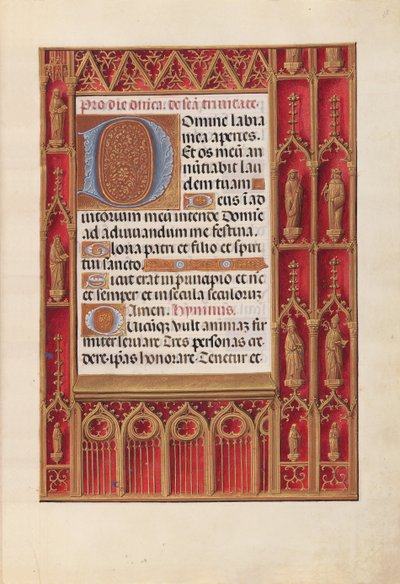 Hodiny královny Isabely Katolické, královny Španělska: Fol. 18r, c. 1500. od Master of the First Prayerbook of Maximillian