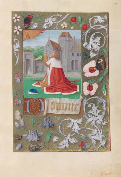 Hodiny španělské královny Isabely Katolické:  Fol. 200r, David od Master of the First Prayerbook of Maximillian