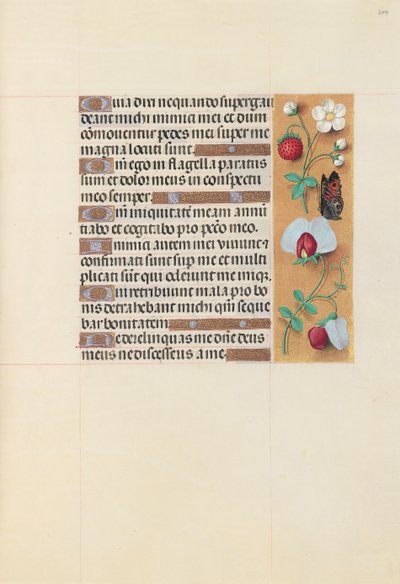 Hodiny královny Isabely Katolické, královny Španělska: Fol. 204r, c. 1500. od Master of the First Prayerbook of Maximillian