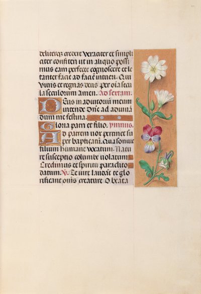Hodiny královny Isabely Katolické, královny Španělska: Fol. 20r, c. 1500. od Master of the First Prayerbook of Maximillian
