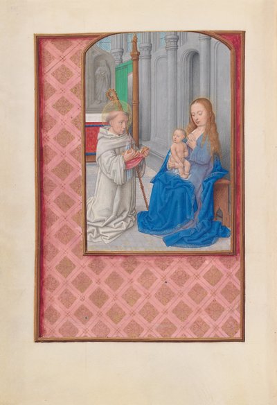 Hodiny královny Isabely Katolické, královny Španělska: Fol. 267v, Vidění svatého Bernarda, c. 1500. od Master of the First Prayerbook of Maximillian