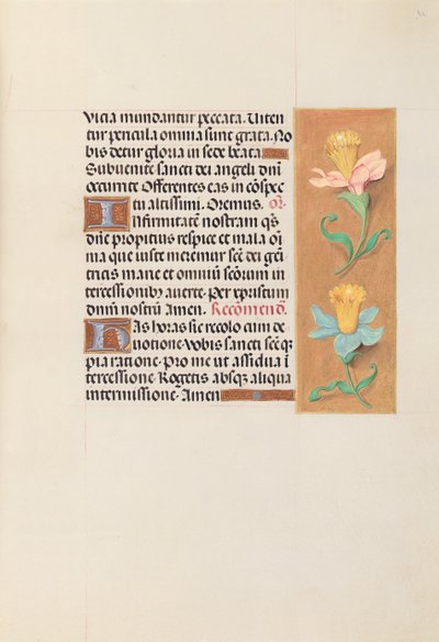 Hodiny královny Isabely Katolické, královny Španělska: Fol. 42r, c. 1500. od Master of the First Prayerbook of Maximillian