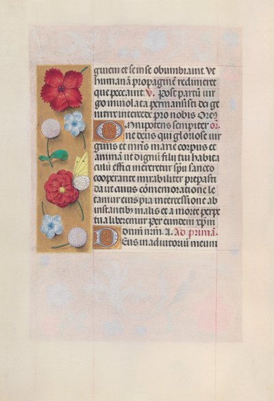 Hodiny královny Isabely Katolické, královny Španělska: Fol. 81v, c. 1500. od Master of the First Prayerbook of Maximillian