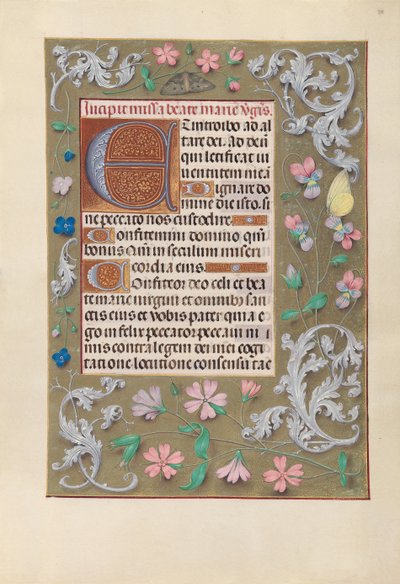 Hodiny královny Isabely Katolické, královny Španělska: Fol. 88r, c. 1500. od Master of the First Prayerbook of Maximillian