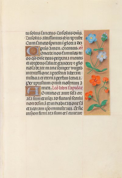 Hodiny královny Isabely Katolické, královny Španělska: Fol. 90r, c. 1500. od Master of the First Prayerbook of Maximillian