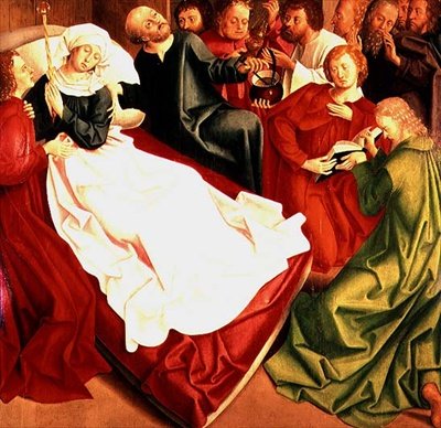 Smrt Panny Marie (olej na desce) od Master of the Freising Visitation