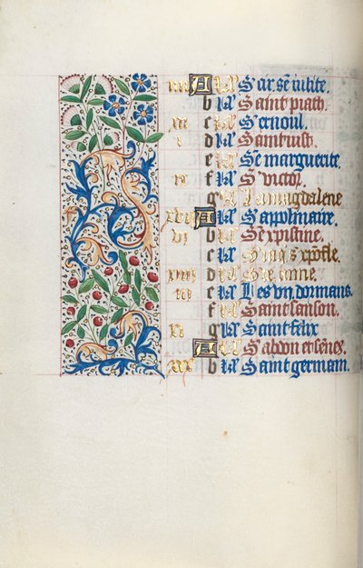 Kniha hodin Použití Rouen: fol. 7v, c. 1470. od Master of the Geneva Latini
