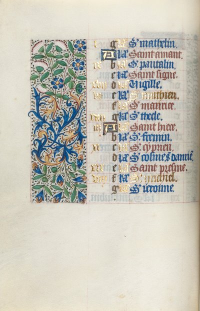 Kniha hodin Použití Rouen: fol. 9v, c. 1470. od Master of the Geneva Latini