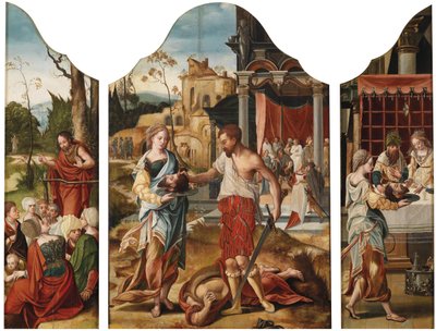 Triptych s výjevy ze života svatého Jana Křtitele, cca 1530 od Master of the Gent Adultress