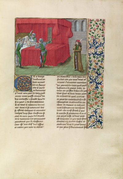 Kyperský král zabit pronásledovateli svých bratrů od Master of the Getty Froissart