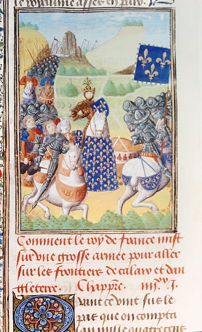 Harley 4380 fol.196v Francouzský král Karel VI. (1366-1422) vede výpravu proti Calais, od 2. dílu IV. díl 