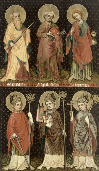 Šest svatých od Master of the Holy Barefoot Altarpiece