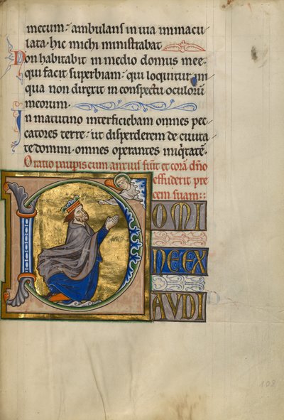 Počáteční D: David v modlitbě od Master of the Ingeborg Psalter