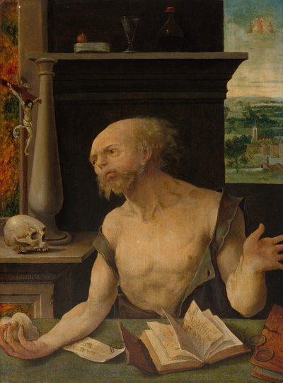 Svatý Jeroným v pokání, 152530. od Master of the Lille Adoration