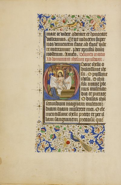 Počáteční O: Bolestný muž od Master of the Llangattock Hours