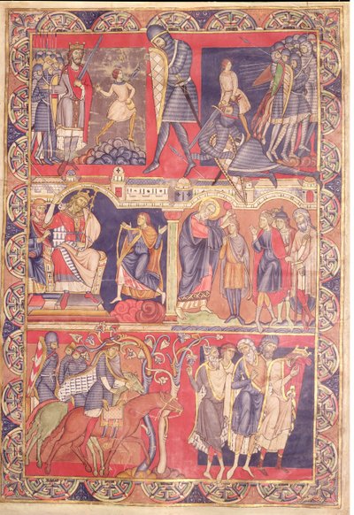 Scény ze života Samuela, Saula a Davida z Winchesterské bible, 1160-80 od Master of the Morgan Leaf