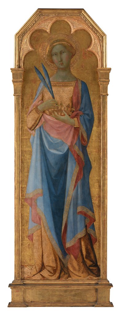 St. Corona, cca 1350 (tempera na panelu, zlatá půda) rnrnr 155 x 48 od Master of the Palazzo Venezia Madonna
