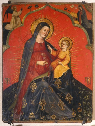 Madonna a dítě a Zvěstování, kolem 1390 (tempera na panelu) od Master of the Pesaro Crucifix