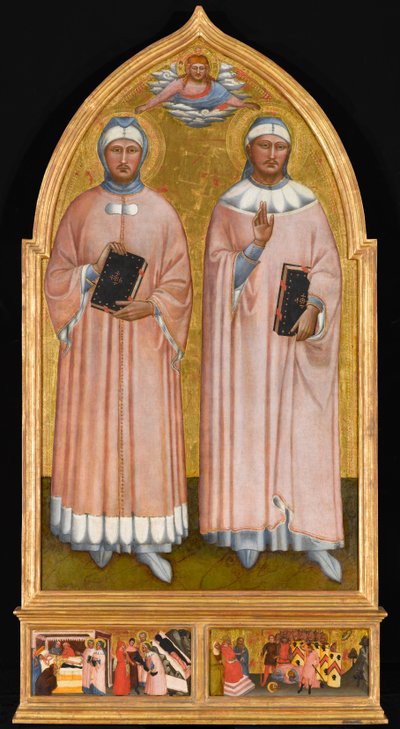 St. Kosmas a St. Damian, cca 1370-1375 (tempera a plátkové zlato na panelu) od Master of the Rinuccini Chapel