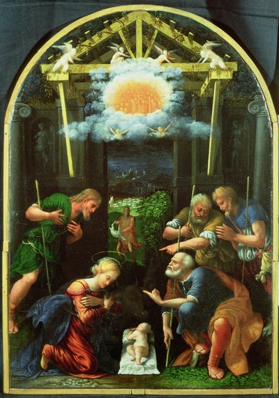 Klanění pastýřů (olej na desce) od Master of the Twelve Apostles