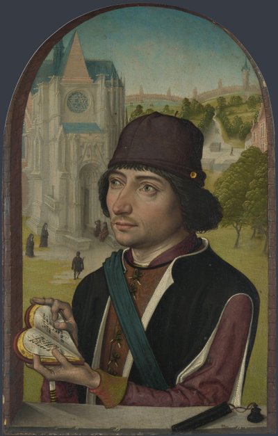 Portrét mladého muže, c. 1480 od Master of the View of St. Gudule