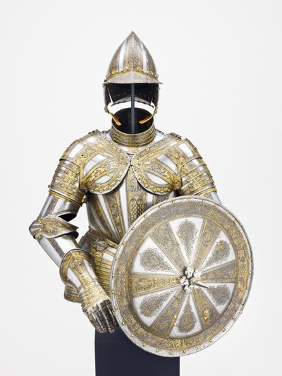 Poloviční brnění a cíl pro pěší službu, cca 1600 od Master of the sign of the
