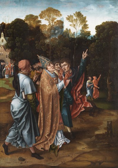 Vidění biskupa, kolem 1510-20 od Master of the von Groote Adoration