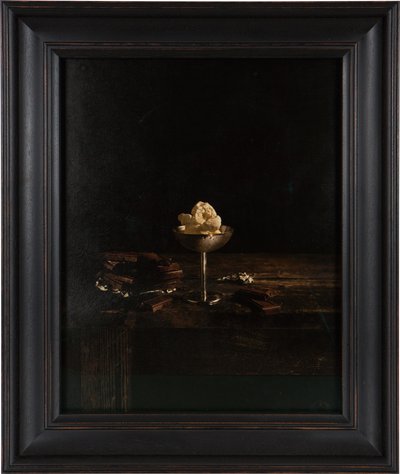 Poslední jídlo v cele smrti, Dobie Gillis Williams, 2012 (digitální transferový tisk na pergamen z kozí kůže) od Mat Collishaw