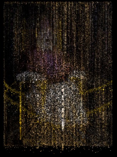 Konec nevinnosti, 2009 (plátno, projektor a pevný disk) od Mat Collishaw