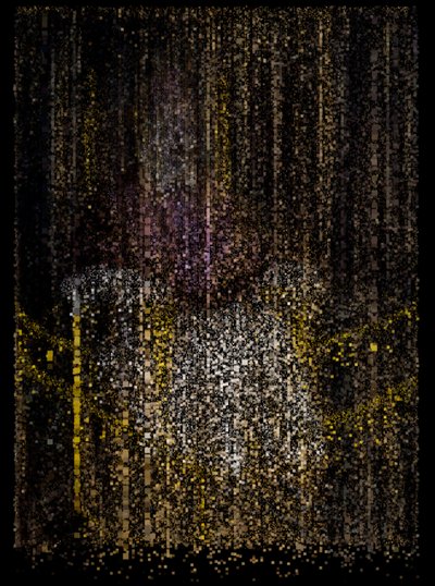 Konec nevinnosti, 2009 (plátno, projektor a pevný disk) od Mat Collishaw