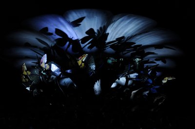 The Garden of Unearthly Delights, 2009 (ocel, hliník, sádra, pryskyřice, LED světla, motor) od Mat Collishaw