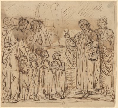 biblická lekce [recto] od Mather Brown