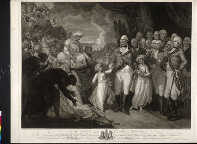 Maquris Cornwallis se dvěma indickými princi od Mather Brown