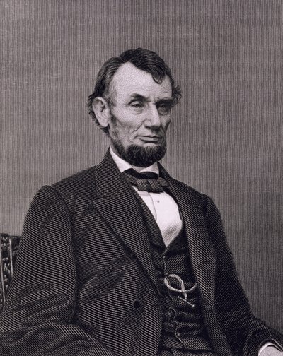 Abraham Lincoln, vyryto z fotografie Williama G. Jackmana (rytina) od Mathew (after) Brady