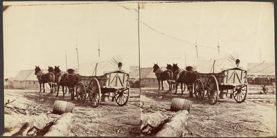 Armádní vůz směřující do zásobovacího skladu v City Pointu pro zásoby od Mathew B. Brady