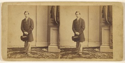 [Neidentifikovaný mladý muž stojící s cylindrem a vycházkovou holí] od Mathew B. Brady