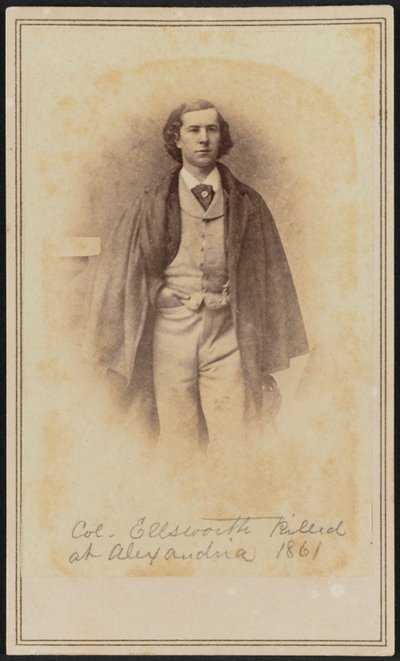 Carte-de-visite portrét plk. Elmer Ephraim Ellsworth, 1861. od Mathew Brady