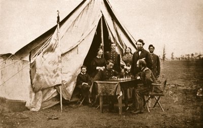 Generál James H. Wilson a přátelé, 1861-65 (sépiová fotografie) od Mathew B. Brady