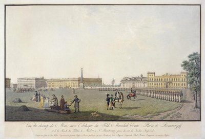 Pohled na Marsovo pole a Mramorový palác v Petrohradu, 1804 od Mathias Gabriel Lory