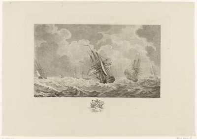 Nizozemská flotila v bouři, 1784 od Mathias de Sallieth
