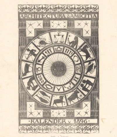 Obalový kalendář 1896 od Mathieu Lauweriks